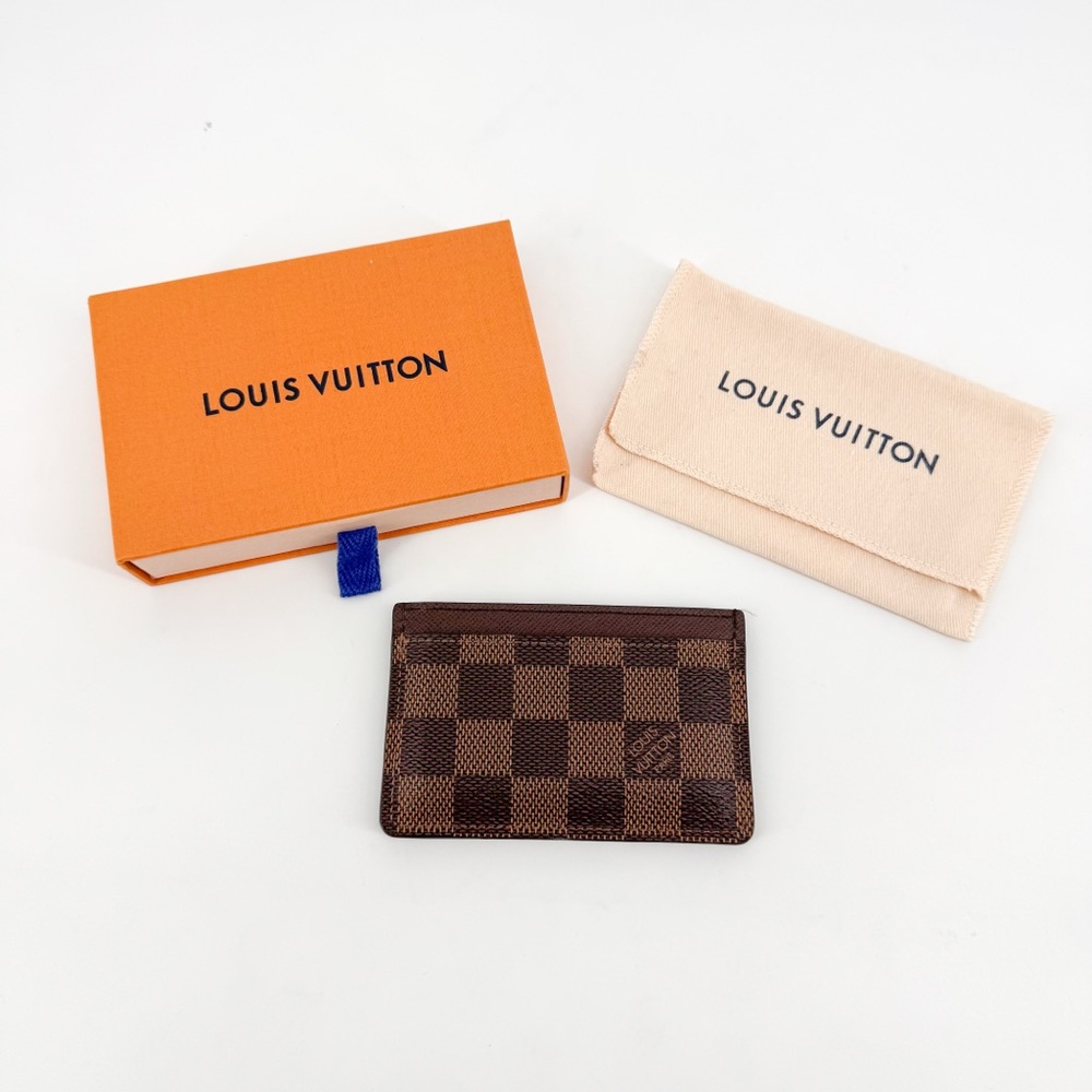 Louis Vuitton Brown Damier Checkered Canvas Credit Card Holder